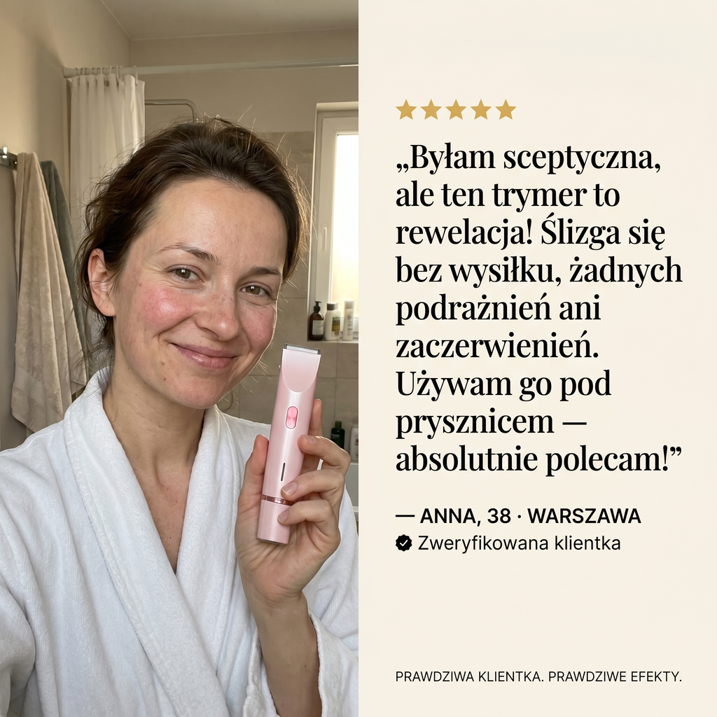 Reluxo Silk™ różowa golarka elektryczna — ergonomiczny design IPX7