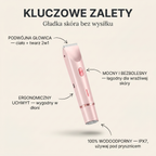 Reluxo Silk™ kluczowe zalety — bezbolesna golarka damska do twarzy i ciała