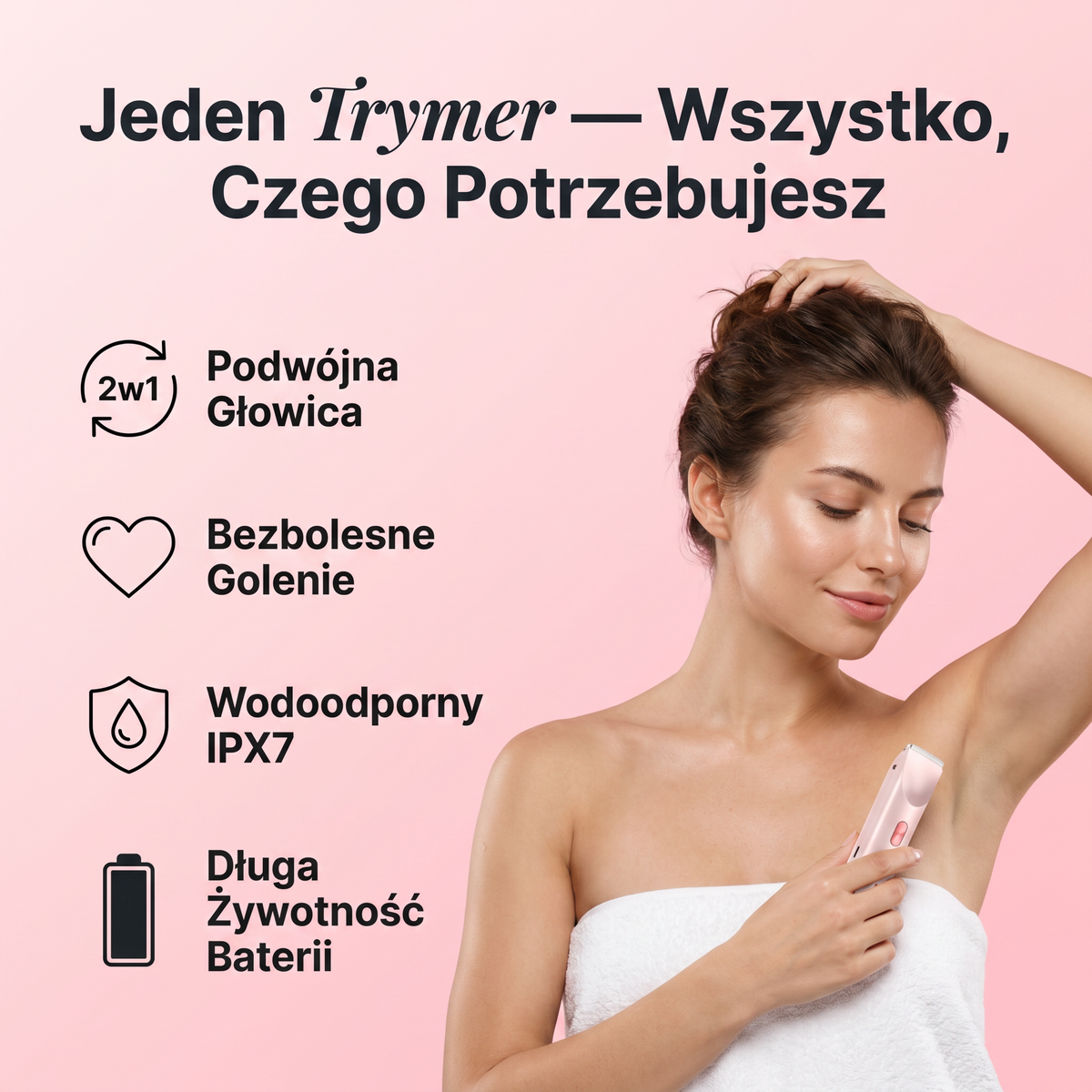Reluxo Silk™ golarka damska — kobieta używa golarki elektrycznej